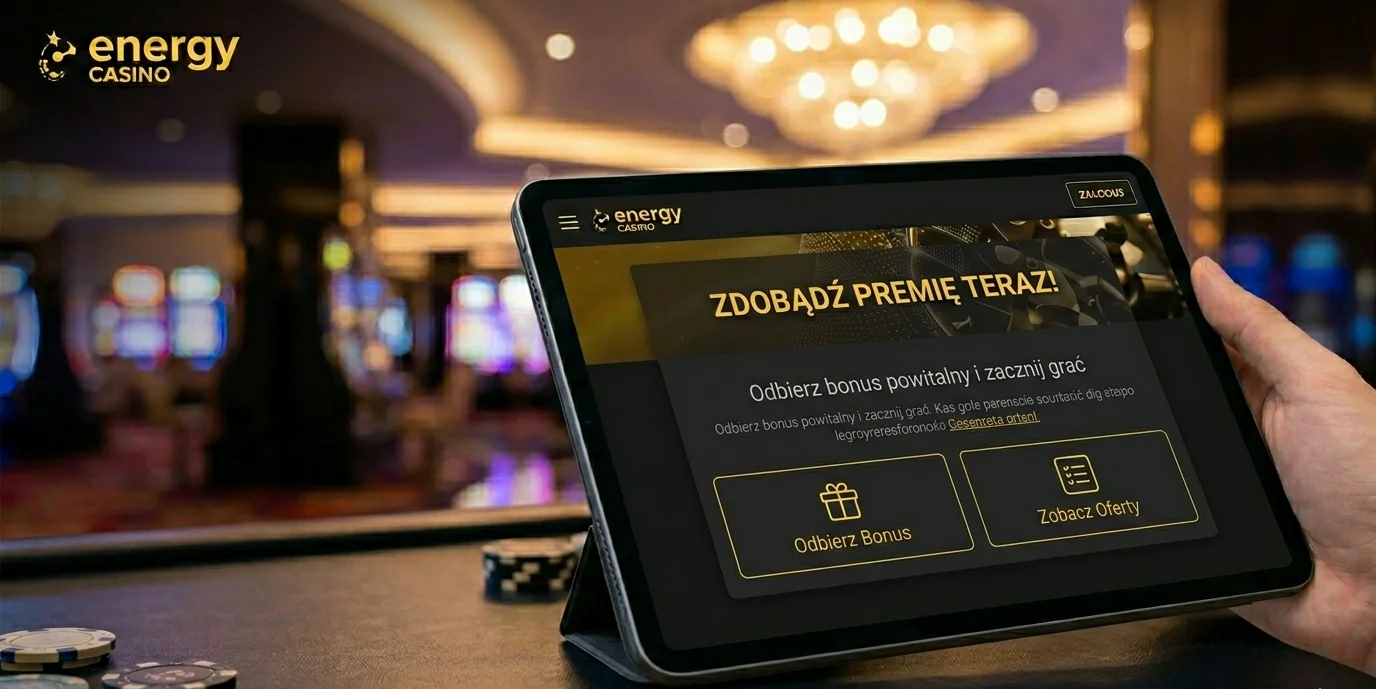 Aktywacja bonusu powitalnego Energy Casino na tablecie